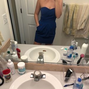 Arden B blue strapless dress